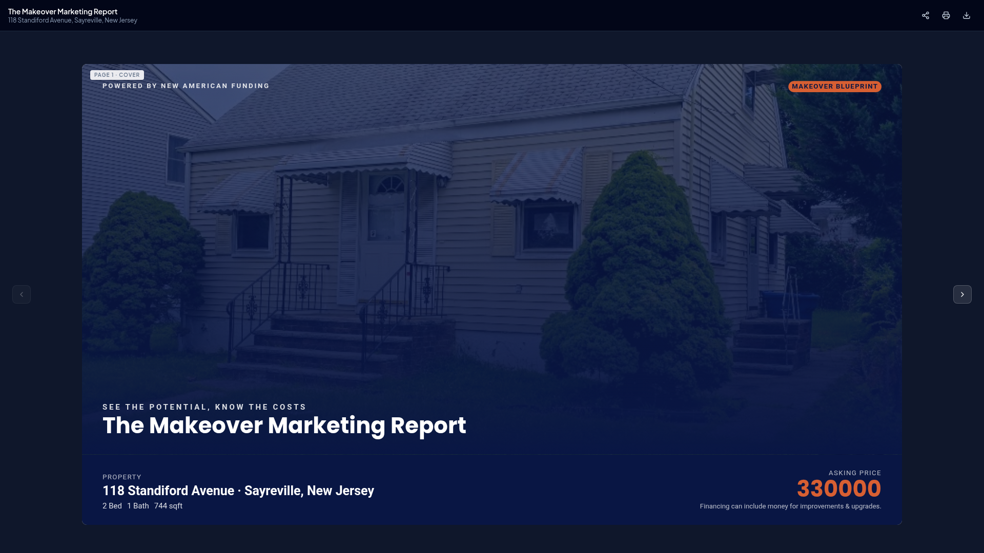 Cover of the actual sample Makeover Marketing Report