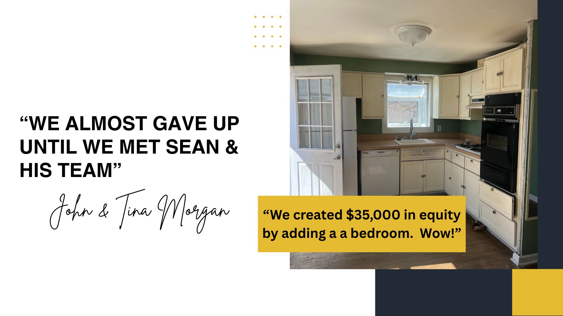 John & Tina Morgan — Before: outdated kitchen